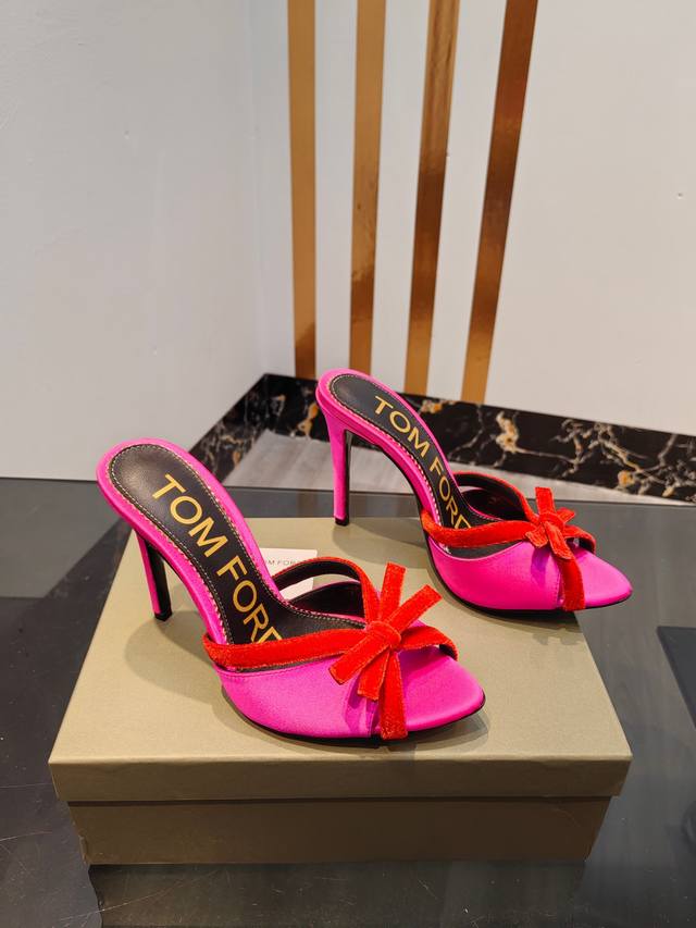 Tom Ford top high version high heel slingback sandals Upper: imported silk impor