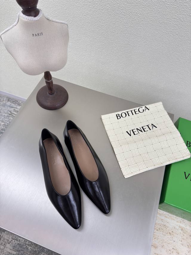 Bv Women's Sofia Ballet Shoes Leather Ballet Shoes Black Butter Leather Family E