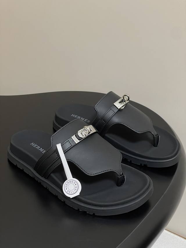 Men's size 10 Hermes H's Empire Sandals Kelly Buckle Classic Second Uncle Slippe