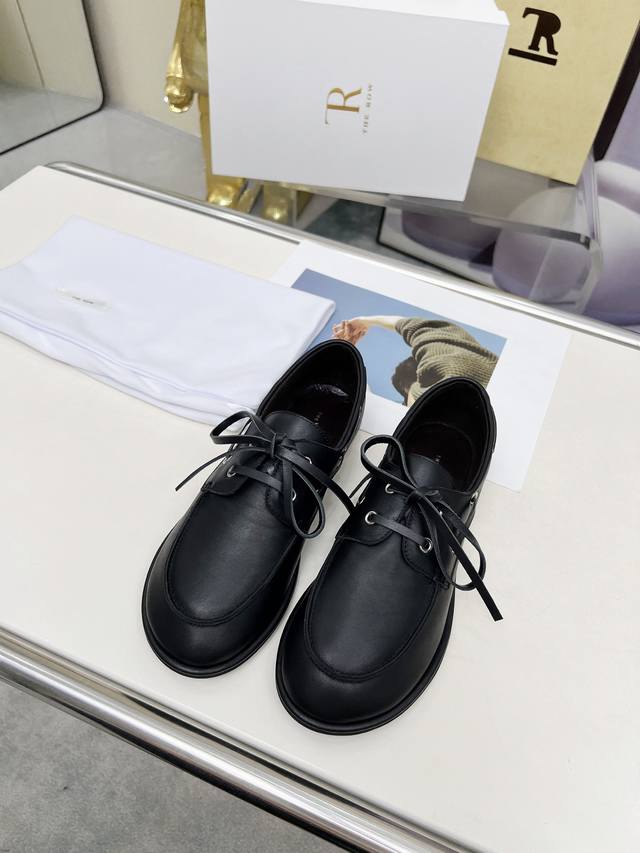 High quality factory The Row new neutral retro simple loafers lace-up shoes! Sq