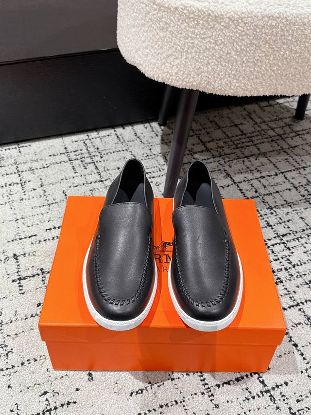 Top version couple's model Hermes 25 latest Julian series couple's model loafers