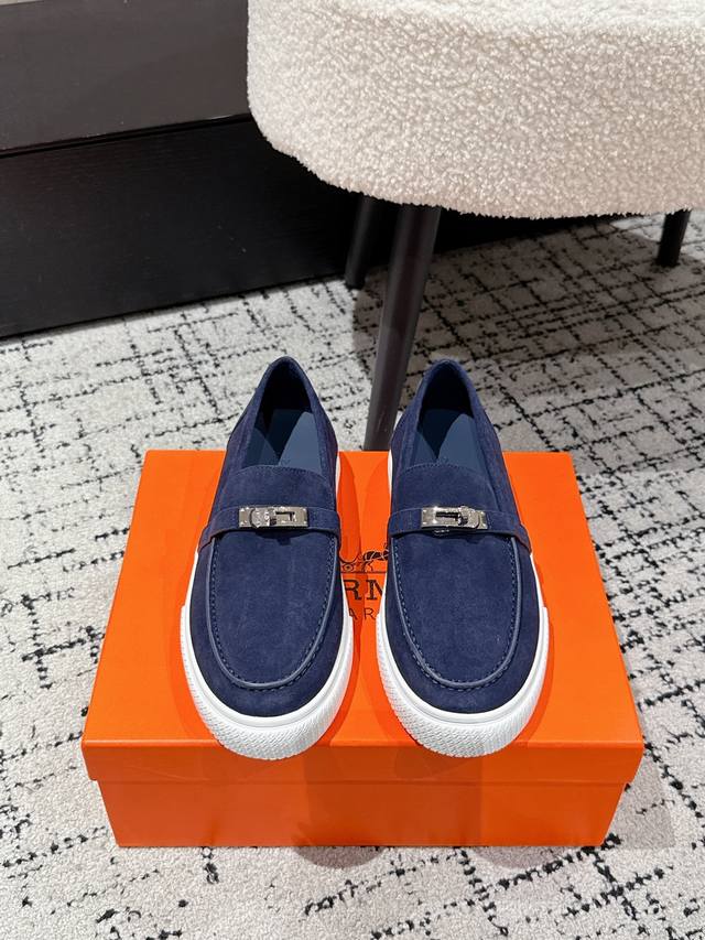 Top version couple's model Hermes 25 latest Game series couple's model loafers