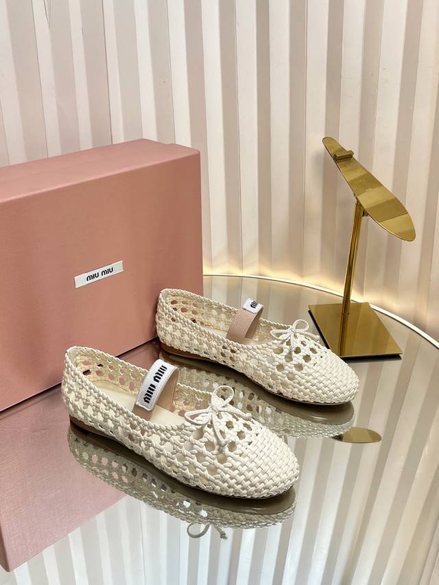 Miu Miu 25Ss Spring/Summer new mesh ballet shoes Miu Miu integrates the dynamic