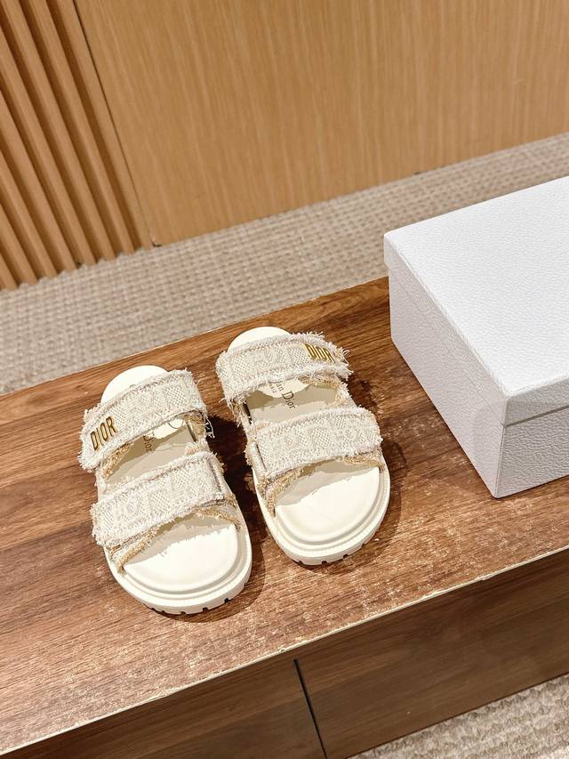 Top version Dior's latest hot sandals Classic upgraded Velcro sandals Original