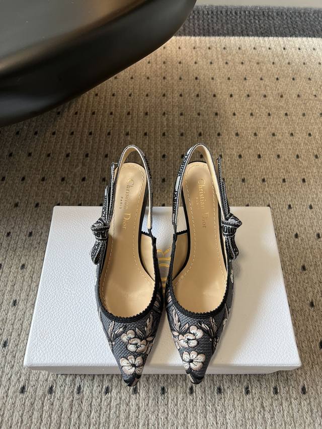 Top version Dior classic multicolor embroidered printed high heels A masterpiece