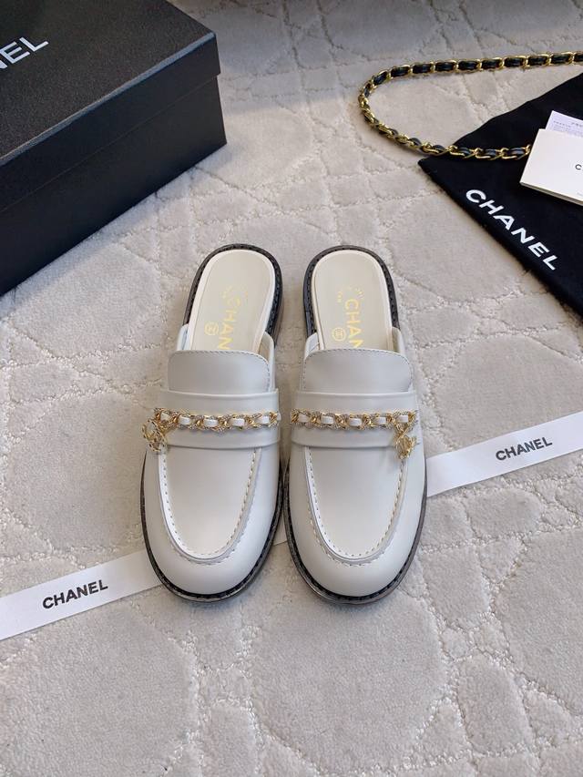 factory price P Chane* new rhinestone chain loafers classic timeless shoe shape