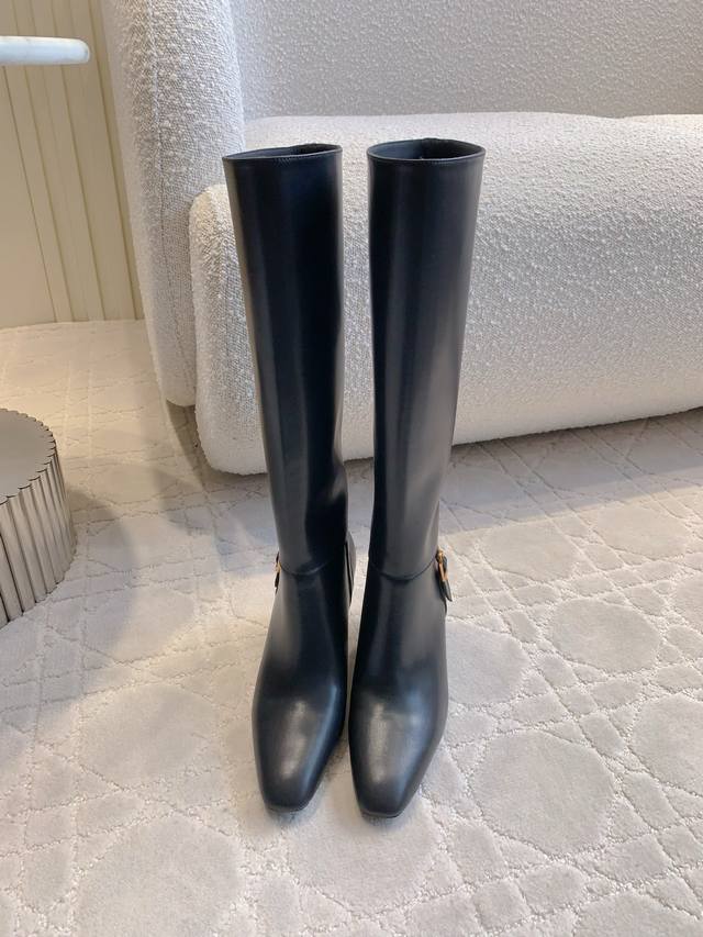 Factory price P Ysl new high-heeled boots for autumn and winter, versatile and
