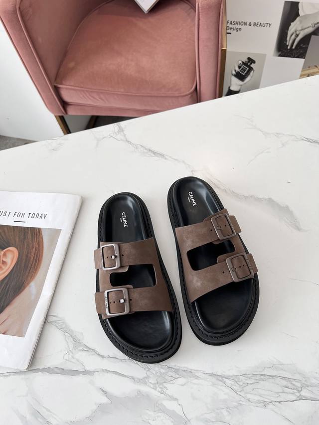 Celine Celine Spring and Summer New Sandals Hardware Buckle Original 1:1 Custom