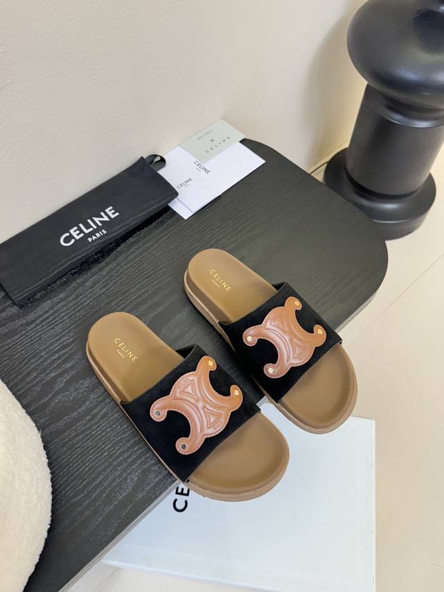 Celine Celine Arc de Triomphe Spring and Summer New Birkenstock Slippers A high-