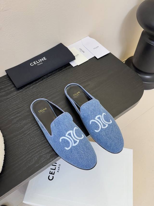 Celine*Celine 2025Ss new half-slip shoes Internet celebrity Ins recommendation t