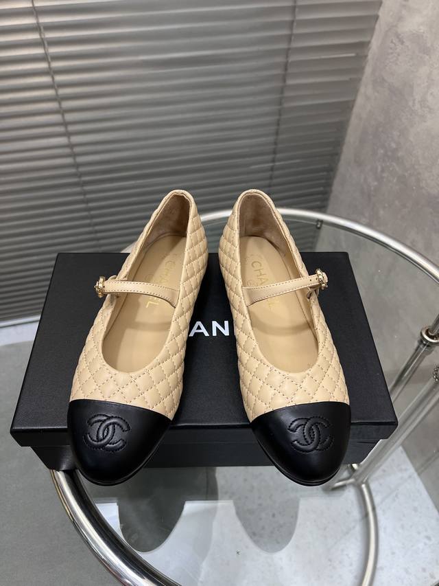 Factory Chanel new ballet shoes Mary Jane flat shoes upper imported sheepskin f
