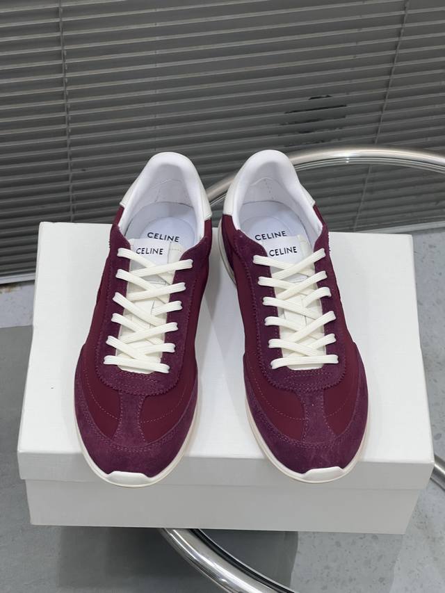 Celine*Celine's new logo lace-up casual sports shoes, lightweight running shoes,