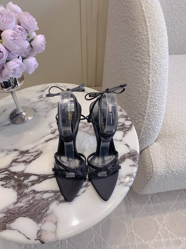 factory price Pp Saint Lauren* Ysl Yang Shulin new rhinestone high-heeled strapp
