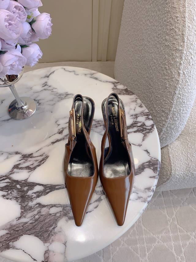 Factory price Pp Saint Lauren* Ysl Yang Shulin new high-heeled hollow sandals N