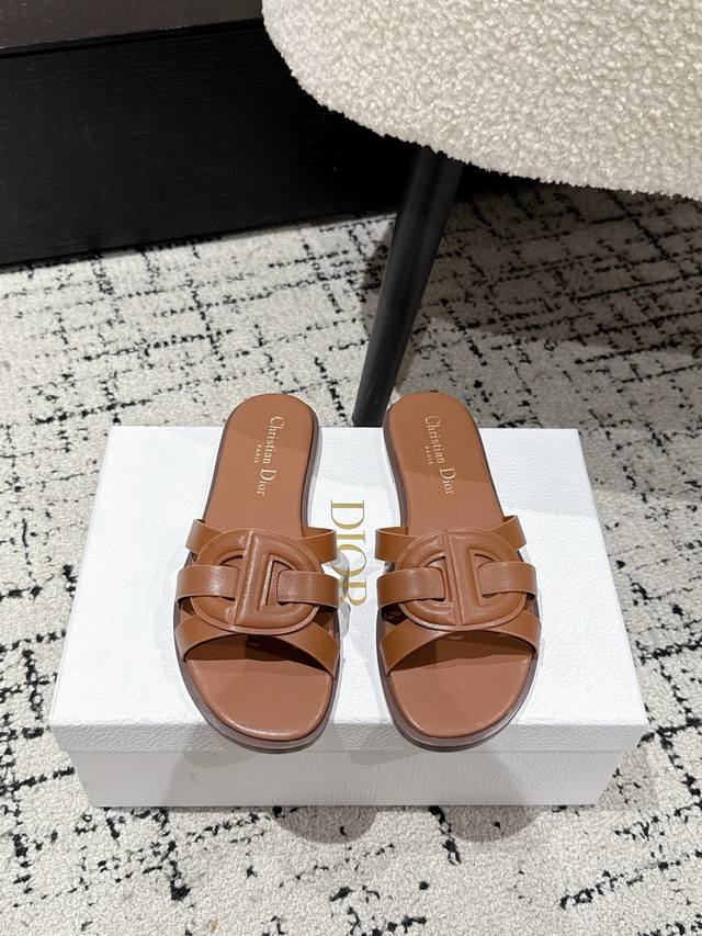 Dior 25 D-Club flat open toe flip flops 1:1 original replica The highest version