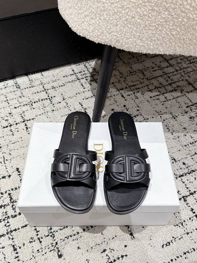 Dior 25 D-Club flat open toe flip flops 1:1 original replica The highest version