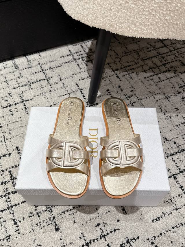 Dior 25 D-Club flat open toe flip flops 1:1 original replica The highest version