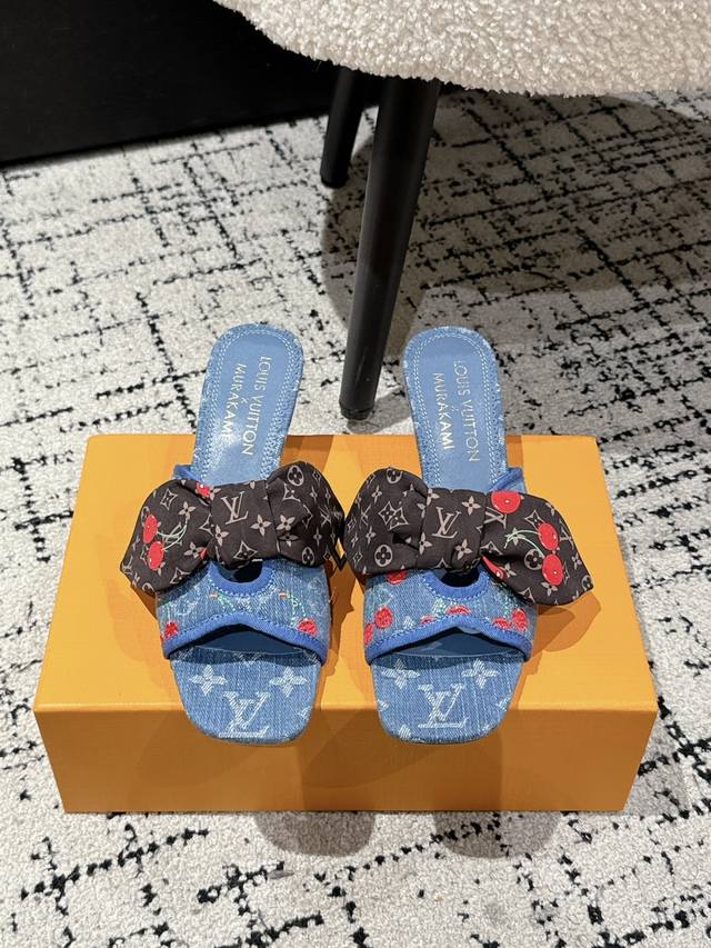 Takashi Murakami X Louis Vuitton Lily Cherry Heel Series Butterfly Ribbon Sandal