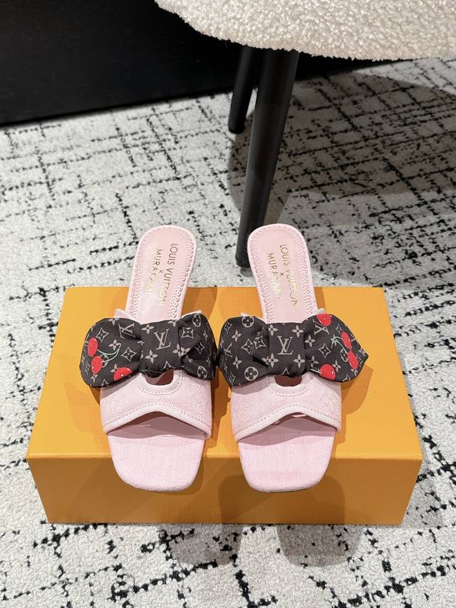 Takashi Murakami X Louis Vuitton Lily Cherry Heel Butterfly Ribbon Sandals It is