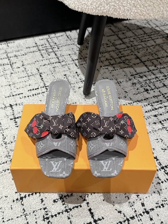Takashi Murakami X Louis Vuitton Lily Cherry Heel Series Butterfly Ribbon Sandal