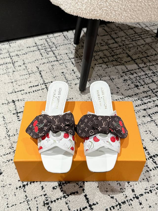 Takashi Murakami X Louis Vuitton Lily Cherry Heel Butterfly Ribbon Sandals It is