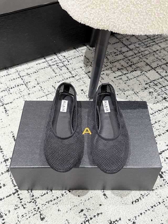 Alaia Alaia 25 Spring and Summer new style celebrity style clip-toe fishnet shoe