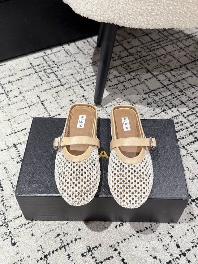 Top version Alaia 25Ss catwalk flat mesh slippers are popular all over the world