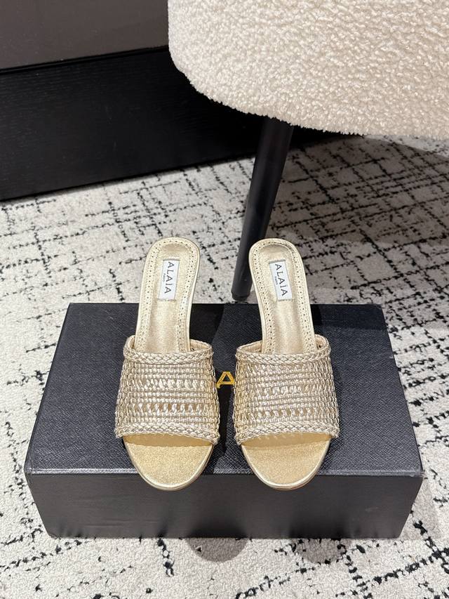Alaia Alaia 25 Ss new Muller high-heeled woven hollow sandals The simplicity sho