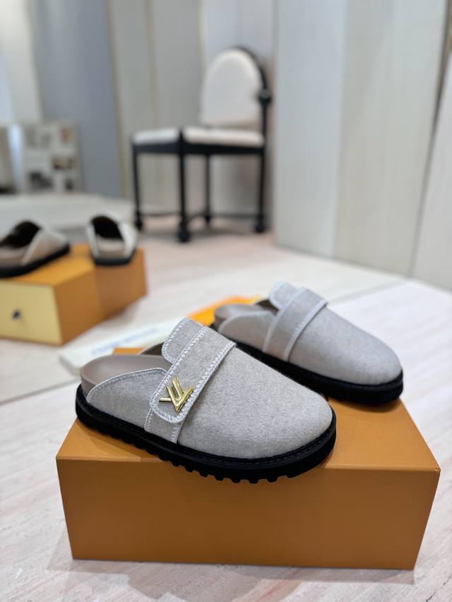 Factory price Pp: New style Winterbreak Comfert flat slippers with Lv letters a