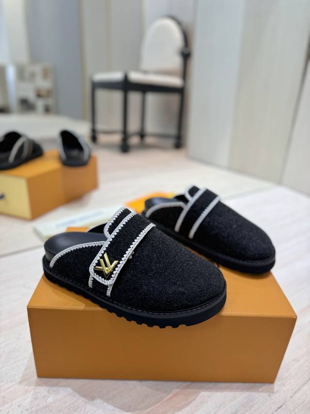Factory Price Pp: New style Winterbreak Comfert flat slippers with Lv letters a