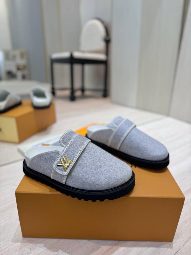 Factory price Pp: New style Winterbreak Comfert flat slippers with Lv letters a