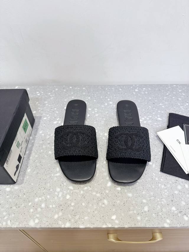 Chanel Chanel 25Ss Spring and Summer new wheat ear woven sandals A classic sanda