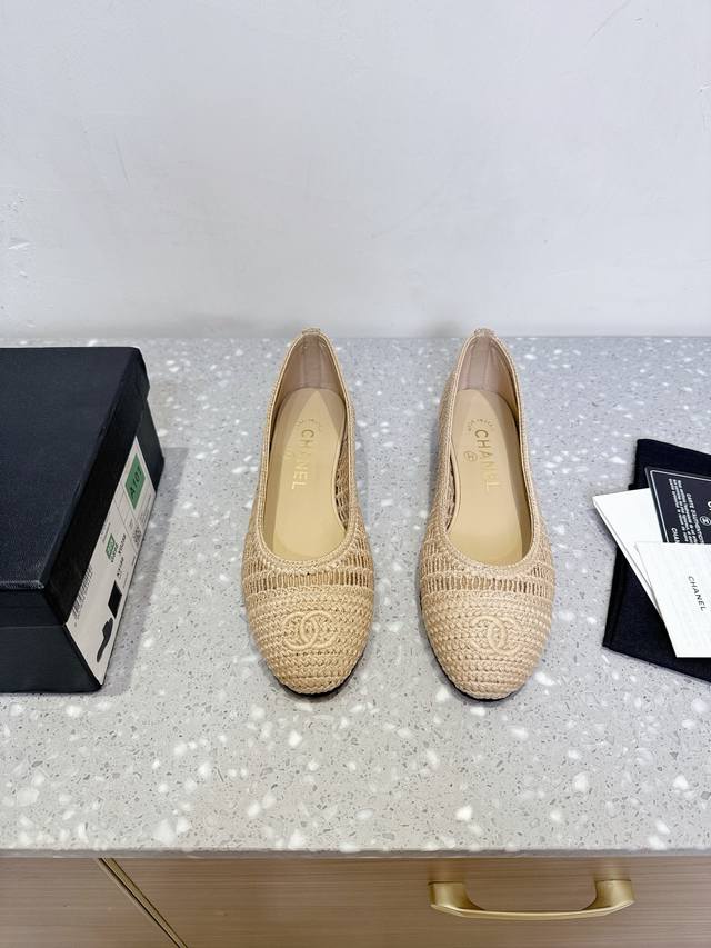 Chanel Chanel 25Ss spring and summer new woven ballet flats single shoes Timeles
