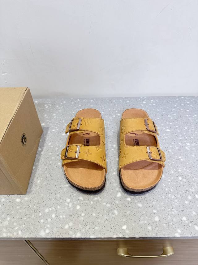 Louis Vuitton joint Lv 25Ss Spring and Summer new Boken casual half-slippers Erg