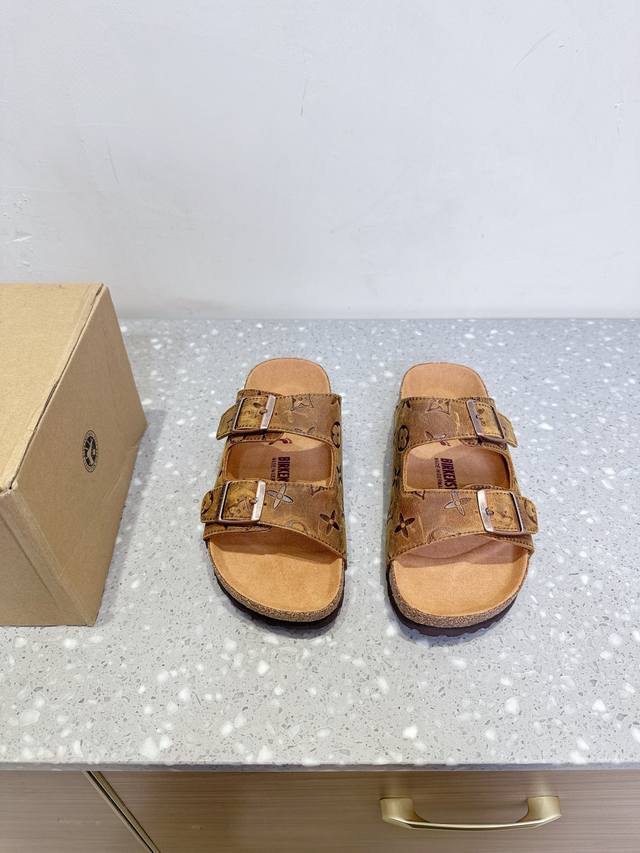 Louis Vuitton joint Lv 25Ss Spring and Summer new Boken casual half-slippers Erg
