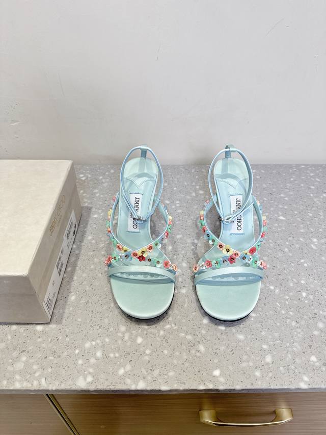 Jimmy Choo Jimmy Choo 25Ss spring and summer new flower high-heeled sandals Ligh
