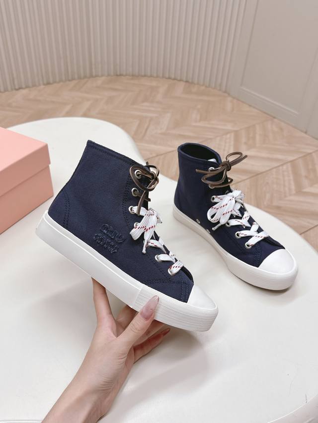High-top, low-top, half-slip, cloth surface Miumiu Miu Miu 25 spring and summer