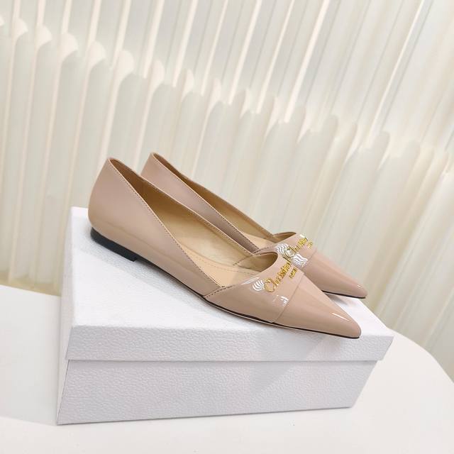 Factory Price Pp Dior 2025 Dior Spring and Summer Pointed Flat Heel Single Shoe