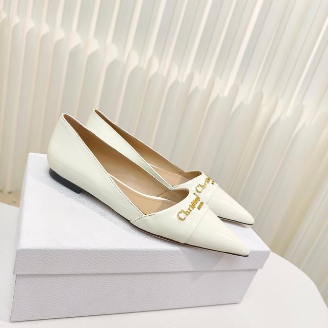 Factory Price Pp Dior 2025 Dior Spring and Summer Pointed Flat Heel Single Shoe
