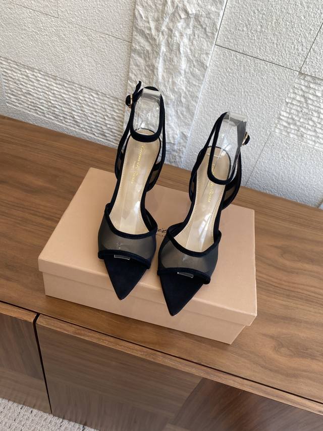 Top version: Gianvito Rossi 25Ss summer new pointed mesh stiletto sandals Gianvi