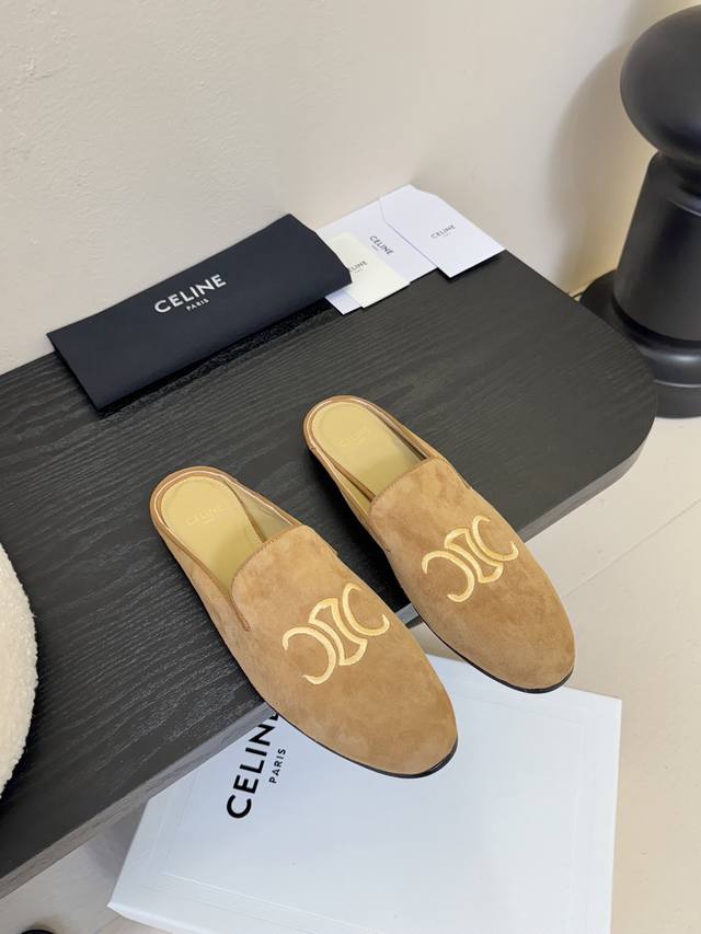 Celine*Celine 2025Ss new half-slip shoes Internet celebrity Ins recommendation t