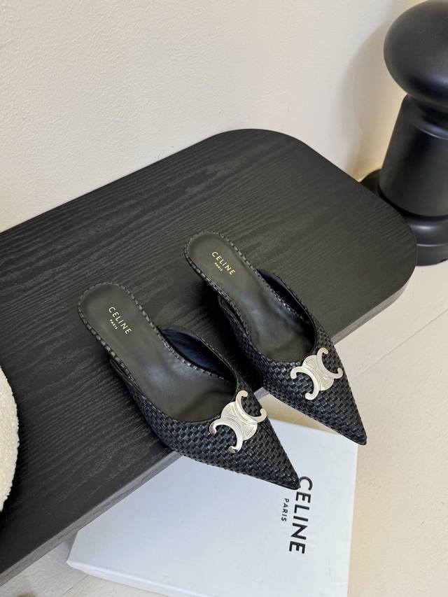 Celin*Classic retro pointed toe slippers Celin's series is really retro Unbeatab