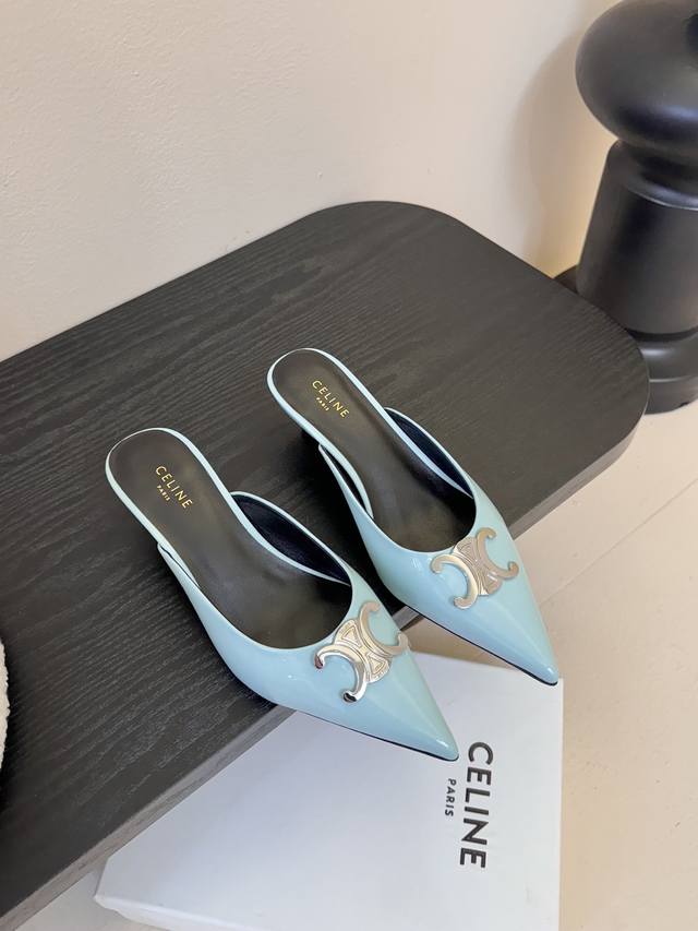 Celin*Classic retro pointed toe slippers Celin's series is really retro Unbeatab