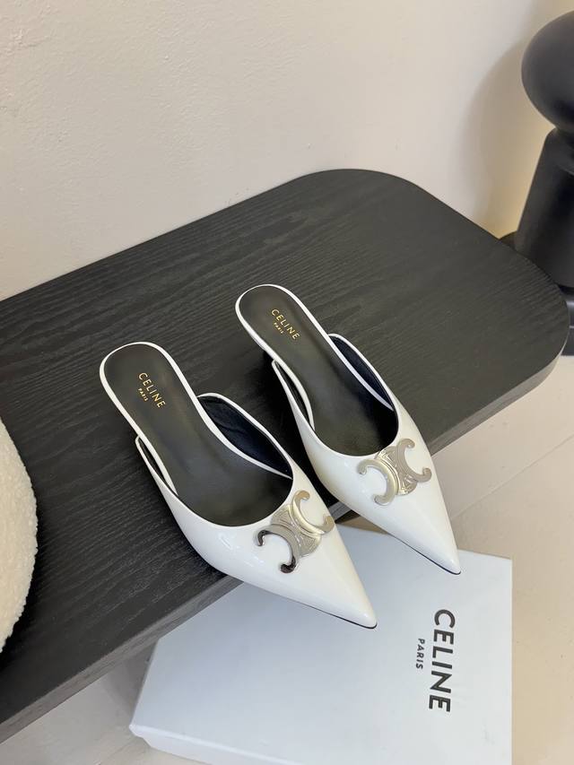 Celin*Classic retro pointed toe slippers Celin's series is really retro Unbeatab