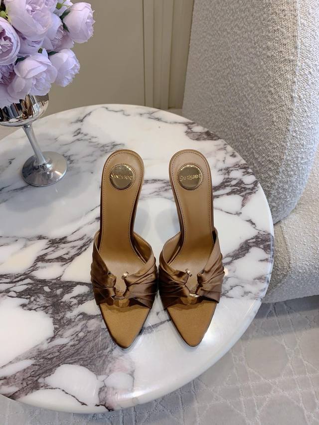 slippers sandals Saint Lauren* Ysl Yang Shulin new silk high-heeled sandals for