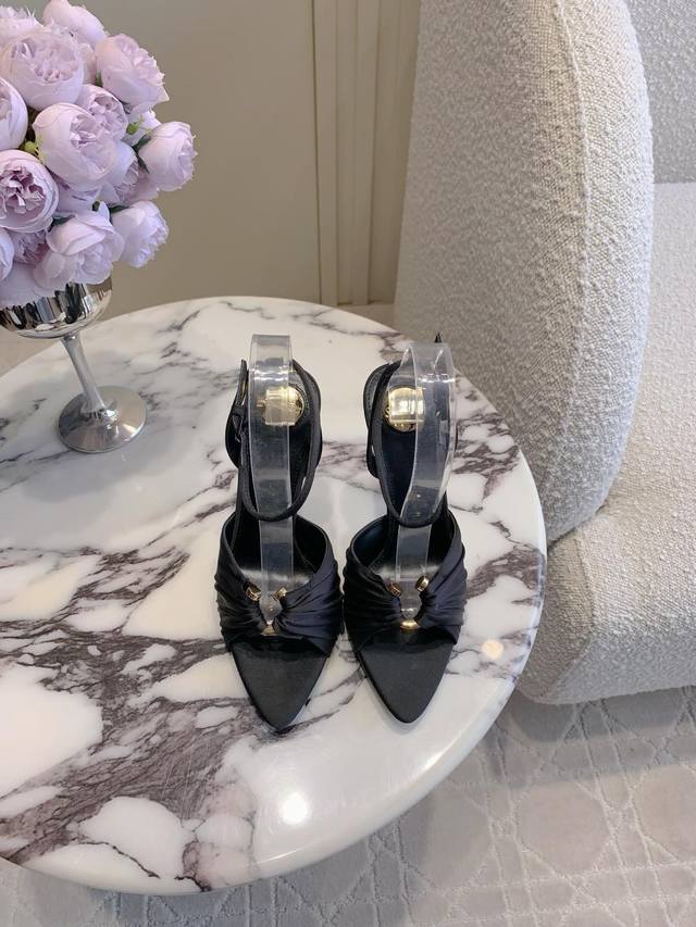 slippers sandals Saint Lauren* Ysl Yang Shulin new silk high-heeled sandals for