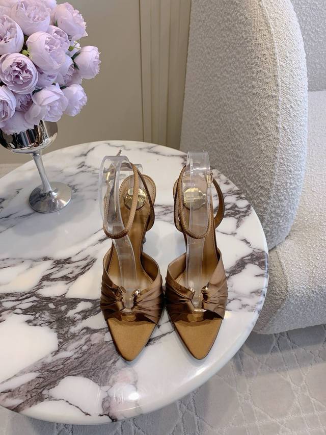 slippers sandals Saint Lauren* Ysl Yang Shulin new silk high-heeled sandals for