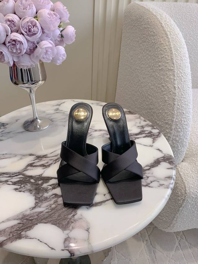 Factory price Pp Saint Lauren* Ysl Yang Shulin new letter heel high heels beaut