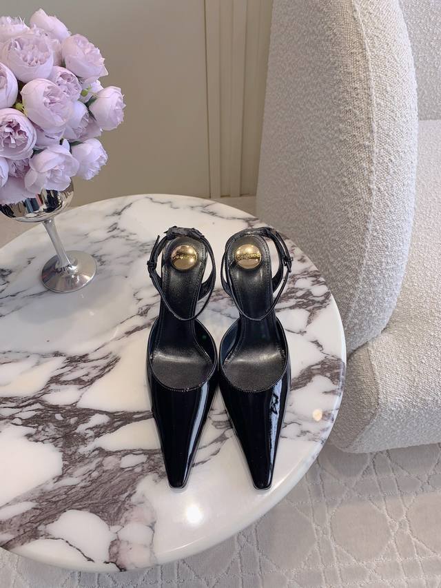 silk leather surfaceSaint Lauren* Ysl Yang Shulin new high-heeled sandals with a