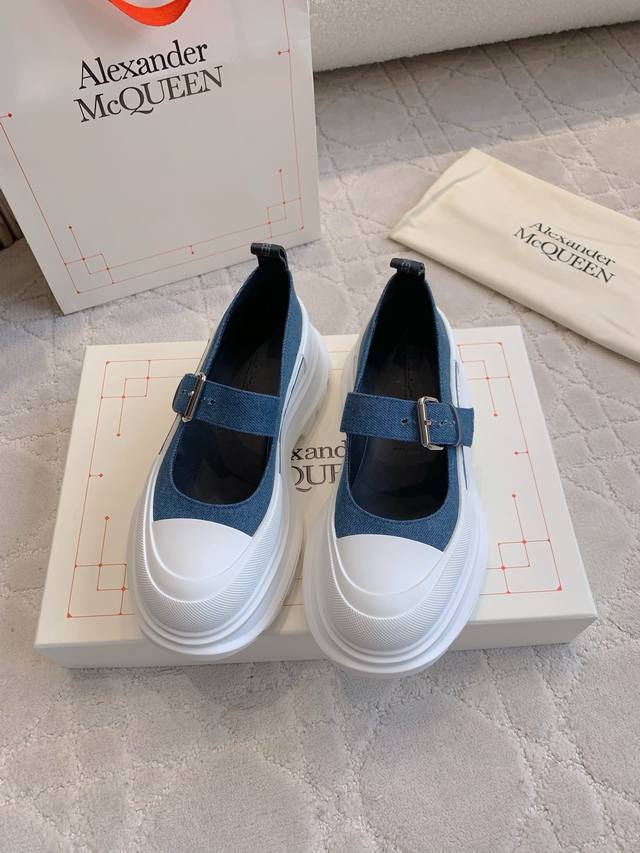 Factory price P Top version Alexander Mcquee* New thick-soled Mary Jane shoes T